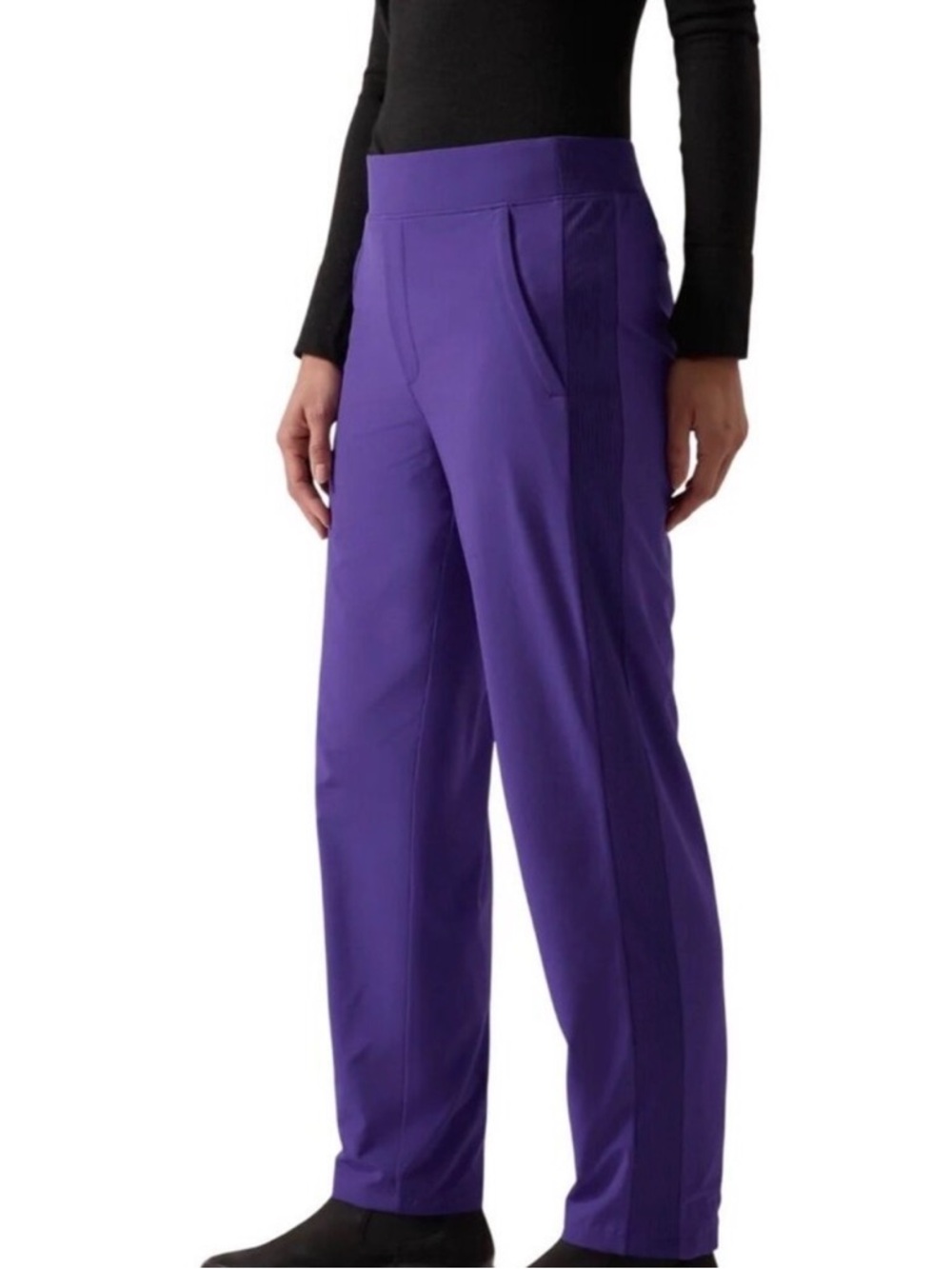 Athleta Straight-Leg Pull-On Pants in Vibrant Purple